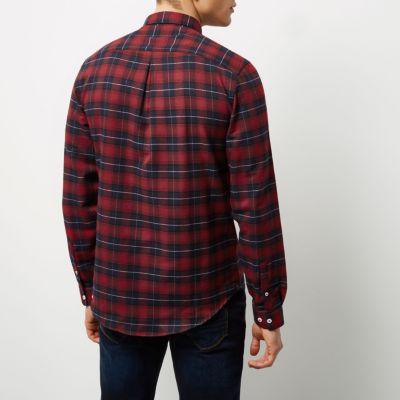 Red casual check shirt